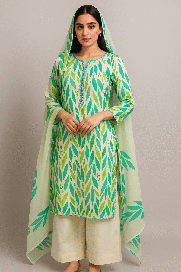 Lawn Floral Dress – Stitched 3PC Suit