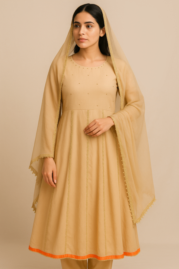 Birch Chiffon Anarkali Frock Stitched 3PC Suit