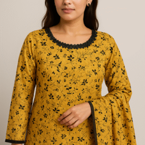 Muatard Printed Lawn Stitched 3pcs