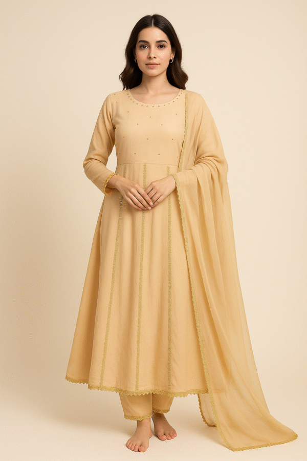 Birch Chiffon Anarkali Frock Stitched 3PC Suit